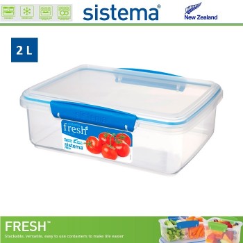 Контейнер, FRESH синий, 2 л, эко-пластик пищевой, SISTEMA