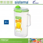 Кувшин для холодных напитков, FRESH зеленый, 2 л, эко-пластик пищевой, SISTEMA