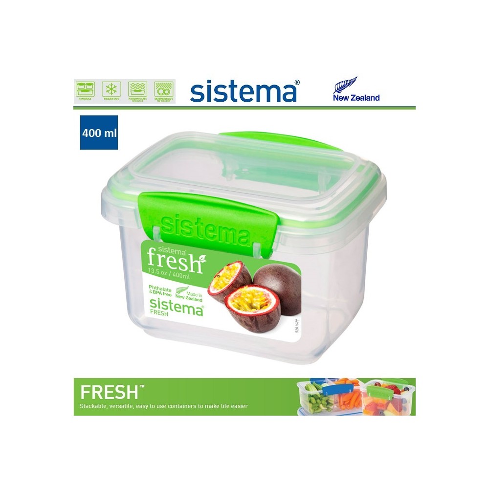 Контейнер, FRESH зеленый, 400 мл, эко-пластик пищевой, SISTEMA