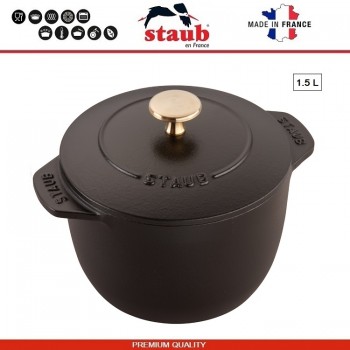 Кокот La Cocotte для риса чугунный, 1.5 л, D 16 см, цвет черный, Staub