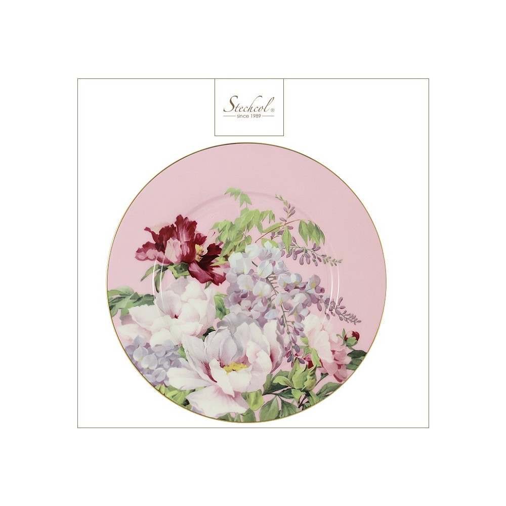 Десертная тарелка Eden розовый, D 19 см, костяной Stechcol