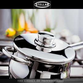 Антипригарная сковорода-сотейник STELLAR 1000 с покрытием Greblon, 20 см, сталь 18/10, STELLAR