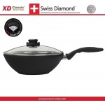 Антипригарный вок Induction XD 61128ic с крышкой, D 28 см, алмазное покрытие XD Classic, Swiss Diamond