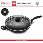 Антипригарный вок Induction XD 61132ic с крышкой, D 32 см, алмазное покрытие XD Classic, Swiss Diamond