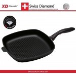 Антипригарная квадратная сковорода XD 6328, 28 х 28 см, алмазное покрытие XD Classic, Swiss Diamond