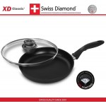 Антипригарная сковорода XD 6424c с крышкой, D 24 см, алмазное покрытие XD Classic, Swiss Diamond