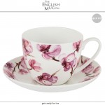 Большая чайная пара Orchid, 420 мл, костяной The English Mug Company