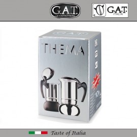 Гейзерная кофеварка THEMA на 10 чашек, индукционное дно, сталь 18/10, G.A.T.