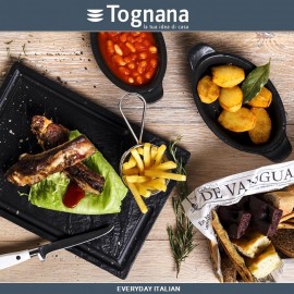 Блюдо-доска VULCANIA для стейка с выемкой под соусник, 33 x 24 см, Tognana