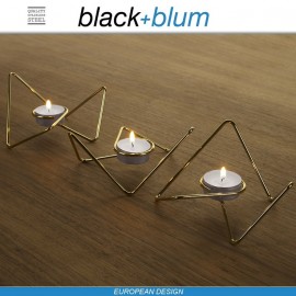 Tri-Angular Loop подсвечник для чайных свечей, сталь, золотой, Black+Blum