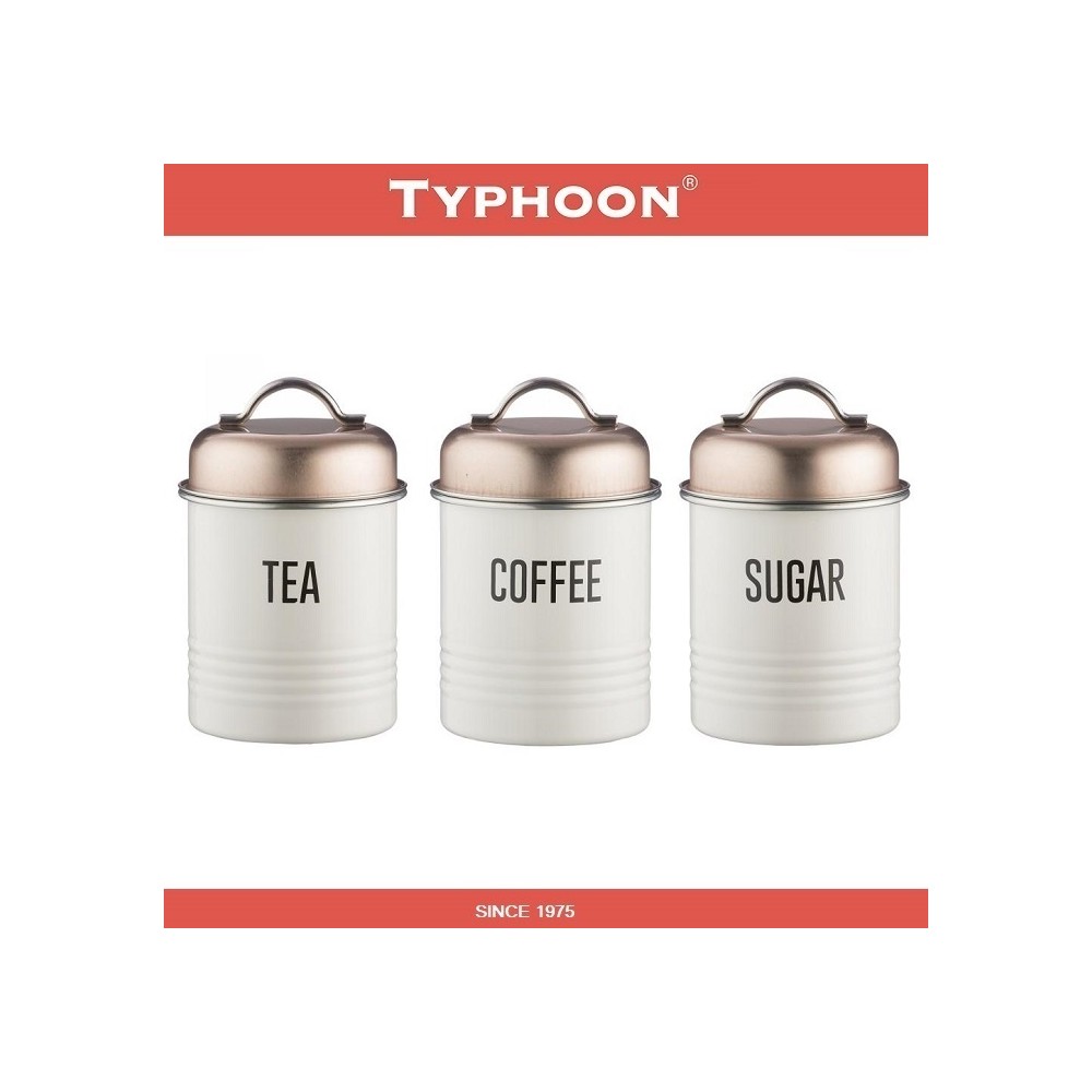 Набор банок Coffee, Tea, Sugar для кофе, чая, сахара, серия Vintage Copper, TYPHOON