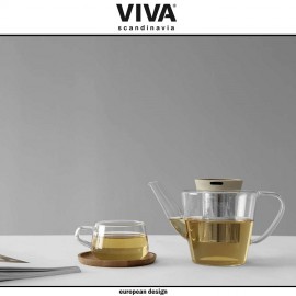 Заварочный чайник Infusion со съемным фильтром, 1.2 литра, прозрачный-серый, VIVA Scandinavia