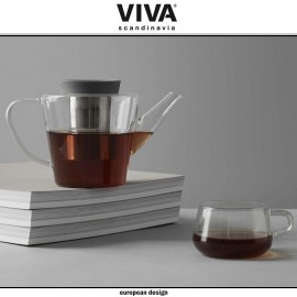 Заварочный чайник Infusion со съемным фильтром, 1.2 литра, прозрачный-черный, VIVA Scandinavia