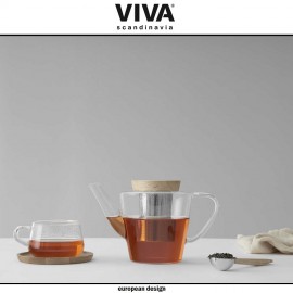 Заварочный чайник Infusion со съемным фильтром, 1.2 литра, прозрачный-дуб, VIVA Scandinavia