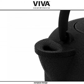 Заварочный чайник SAGA со съемным ситечком, 800 мл, чугун, цвет черный, VIVA Scandinavia