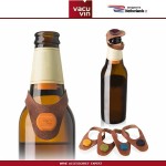Маркеры-пробки для бутылок, 6 шт, кожа, Vacu Vin