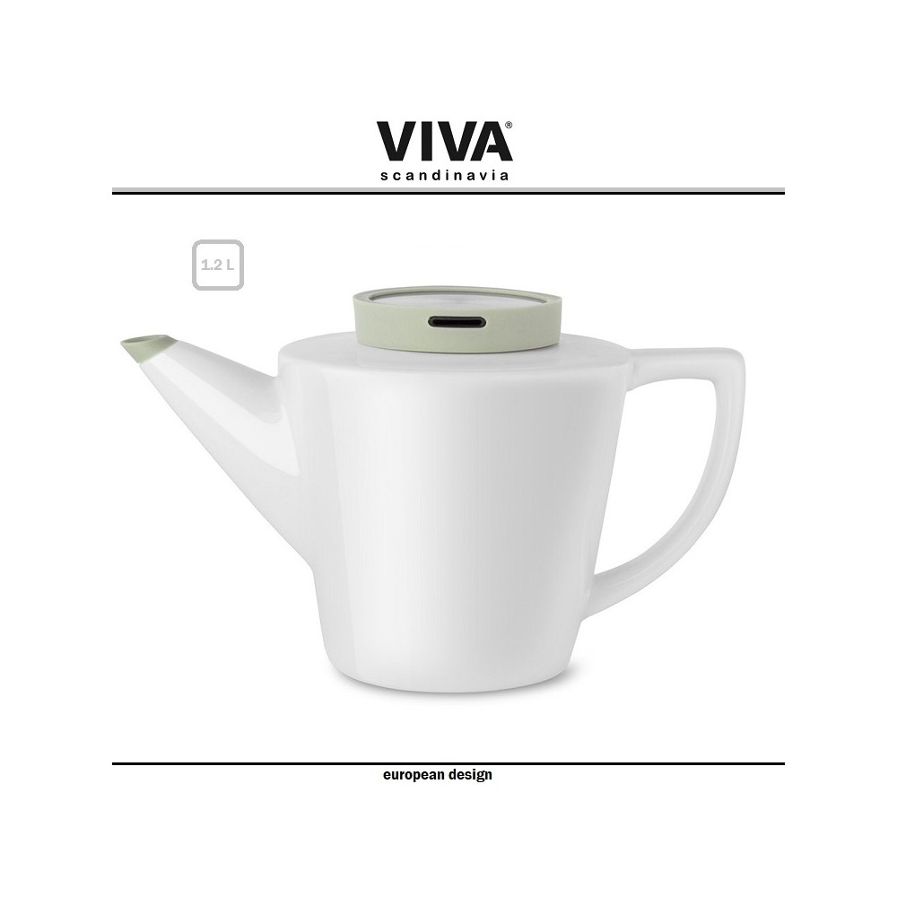 Заварочный чайник Infusion со съемным фильтром, 1.2 литра, белый-мятный, VIVA Scandinavia