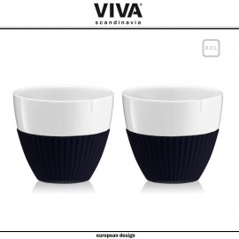 Набор кружек Anytime, 2 шт по 300 мл, синий силиконовый поясок, VIVA Scandinavia