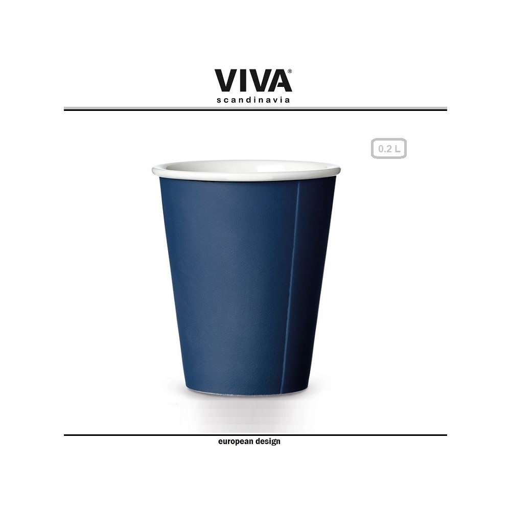 Стакан Anytime Laura фарфоровый синий, 200 мл, VIVA Scandinavia
