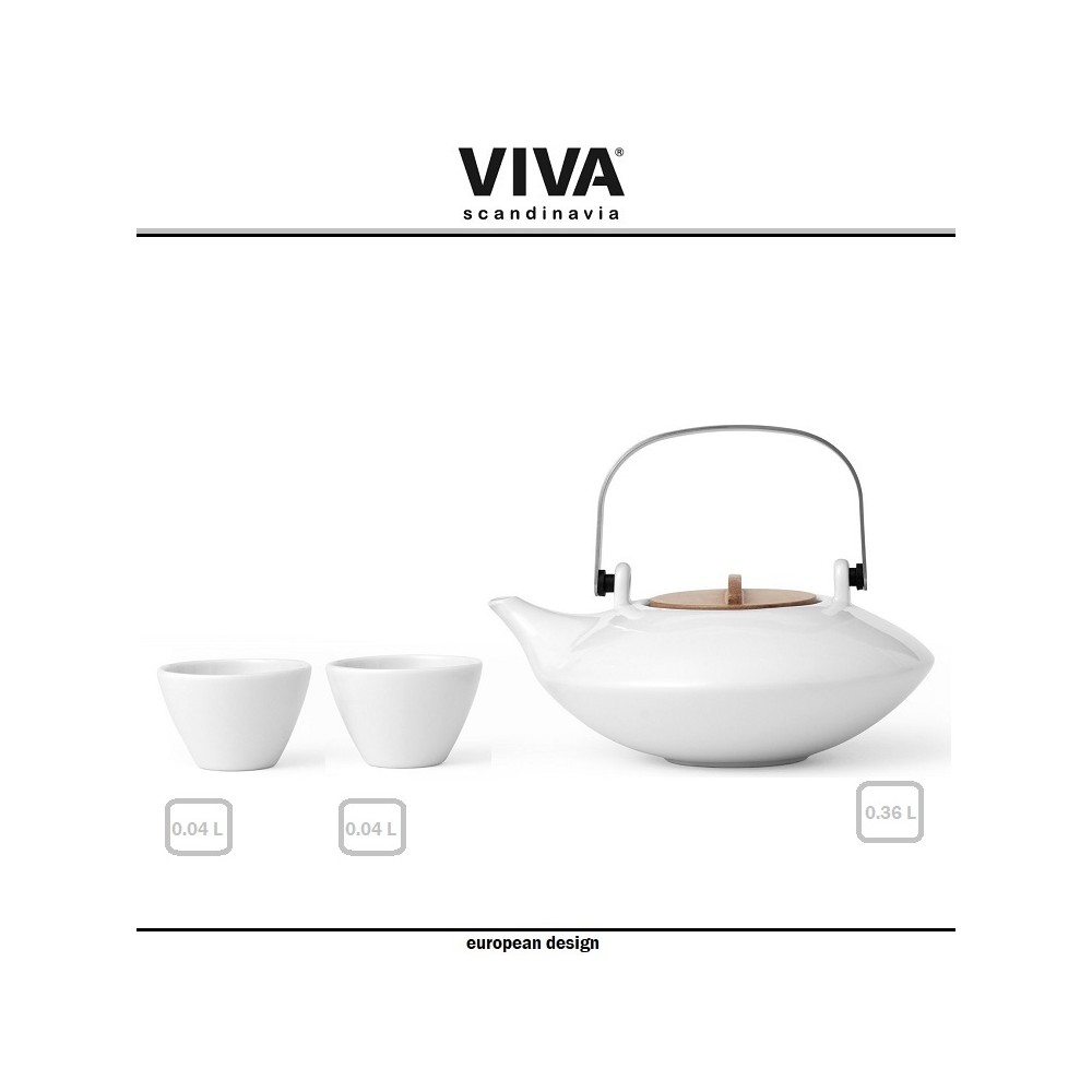 Комплект Pure: заварочный чайник ( 360 мл) и 2 стаканчика (40 мл), VIVA Scandinavia