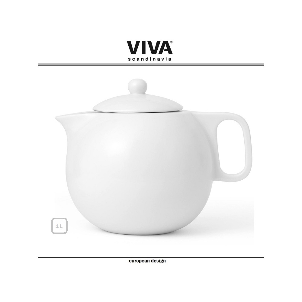 Заварочный чайник Jaimi со съемным фильтром, 1 литр, белый, VIVA Scandinavia