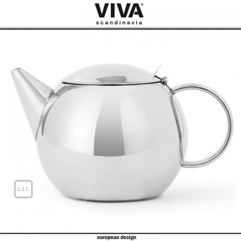 Заварочный чайник Lucas с ситечком, 1.1 литра, сталь нержавеющая, VIVA Scandinavia