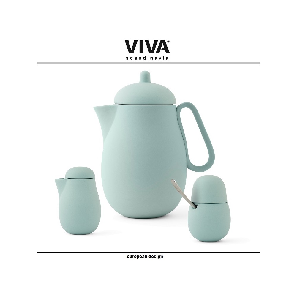 Набор Nina чайный, 3 предмета, фарфор цвет ментол, VIVA Scandinavia