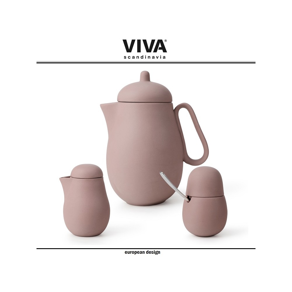Набор Nina чайный, 3 предмета, фарфор цвет розовый, VIVA Scandinavia