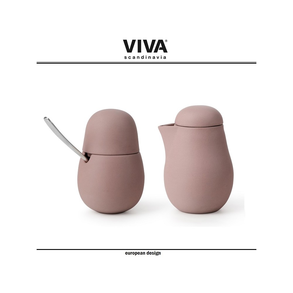 Комплект Nina: сахарница и молочник, цвет розовый, VIVA Scandinavia