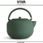 Заварочный чайник SAGA со съемным ситечком, 800 мл, чугун, цвет темно-зеленый, VIVA Scandinavia