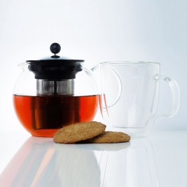 Заварочный чайник со стальным фильтром BARON, 500 мл, боросиликатное стекло, серия Hot-Cold, WALMER