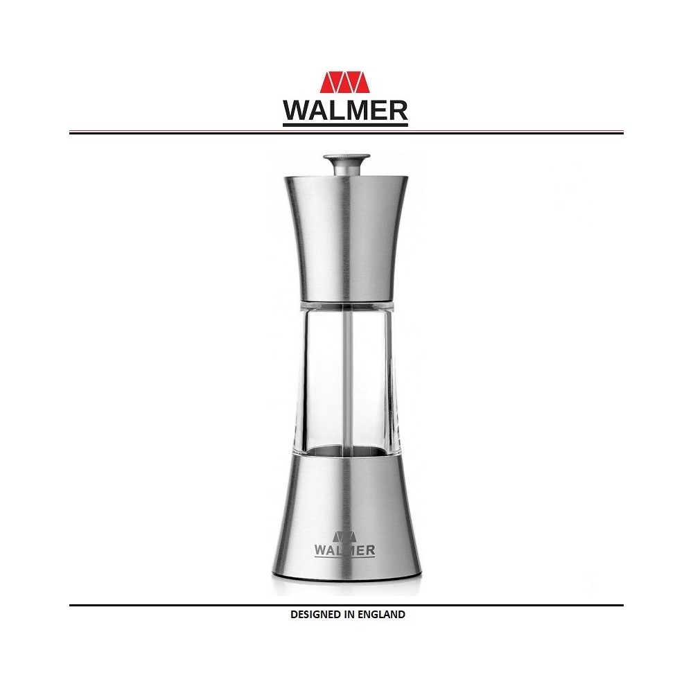 Мельница Tower для перца, 15 см, матовая сталь, WALMER