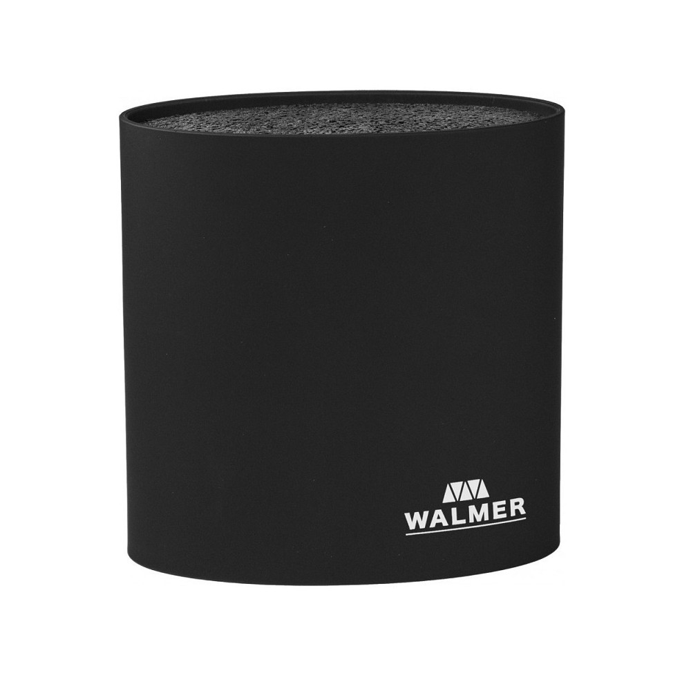 Подставка под ножи универсальная, малая, овальная, пластик Soft Touch, черный, WALMER