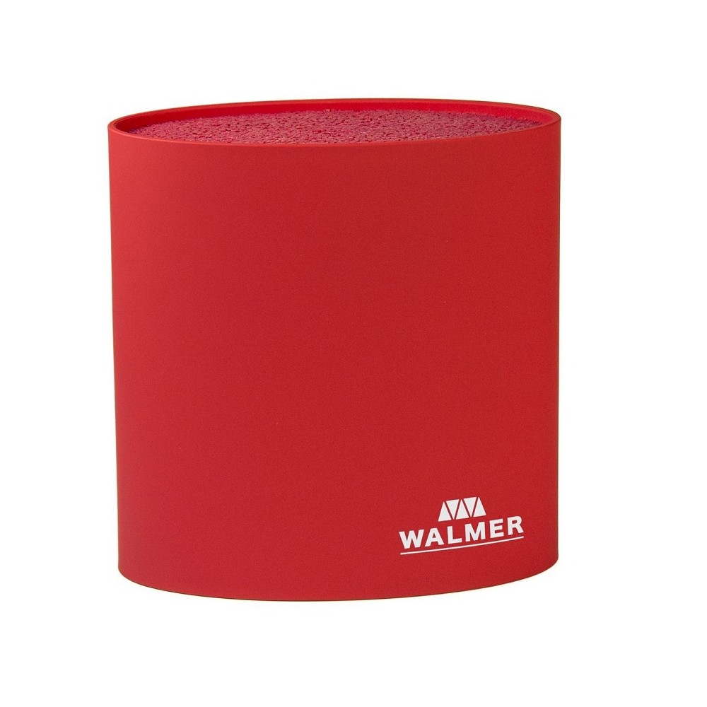 Подставка под ножи универсальная, малая, овальная, пластик Soft Touch, красный, WALMER