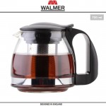 Заварочный чайник со стальным фильтром, 700 мл, боросиликатное стекло, черный, серия Aster, WALMER
