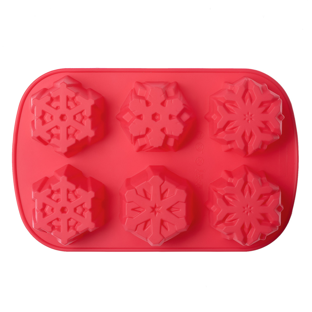 Силиконовая форма Snowflakes (снежинки), 6 ячеек, серия Silicone Joy, WALMER