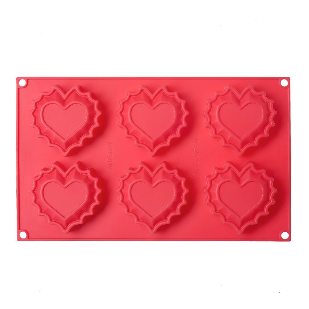 Силиконовая форма Sweet Hearts (сладкие сердца), 6 ячеек, серия Silicone Joy, WALMER