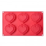 Силиконовая форма Sweet Hearts (сладкие сердца), 6 ячеек, серия Silicone Joy, WALMER