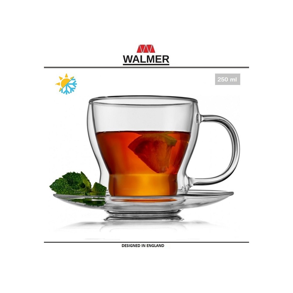 Пара чайная (кофейная) Cordial с двойными стенками для горячего и холодного, 250 мл, WALMER