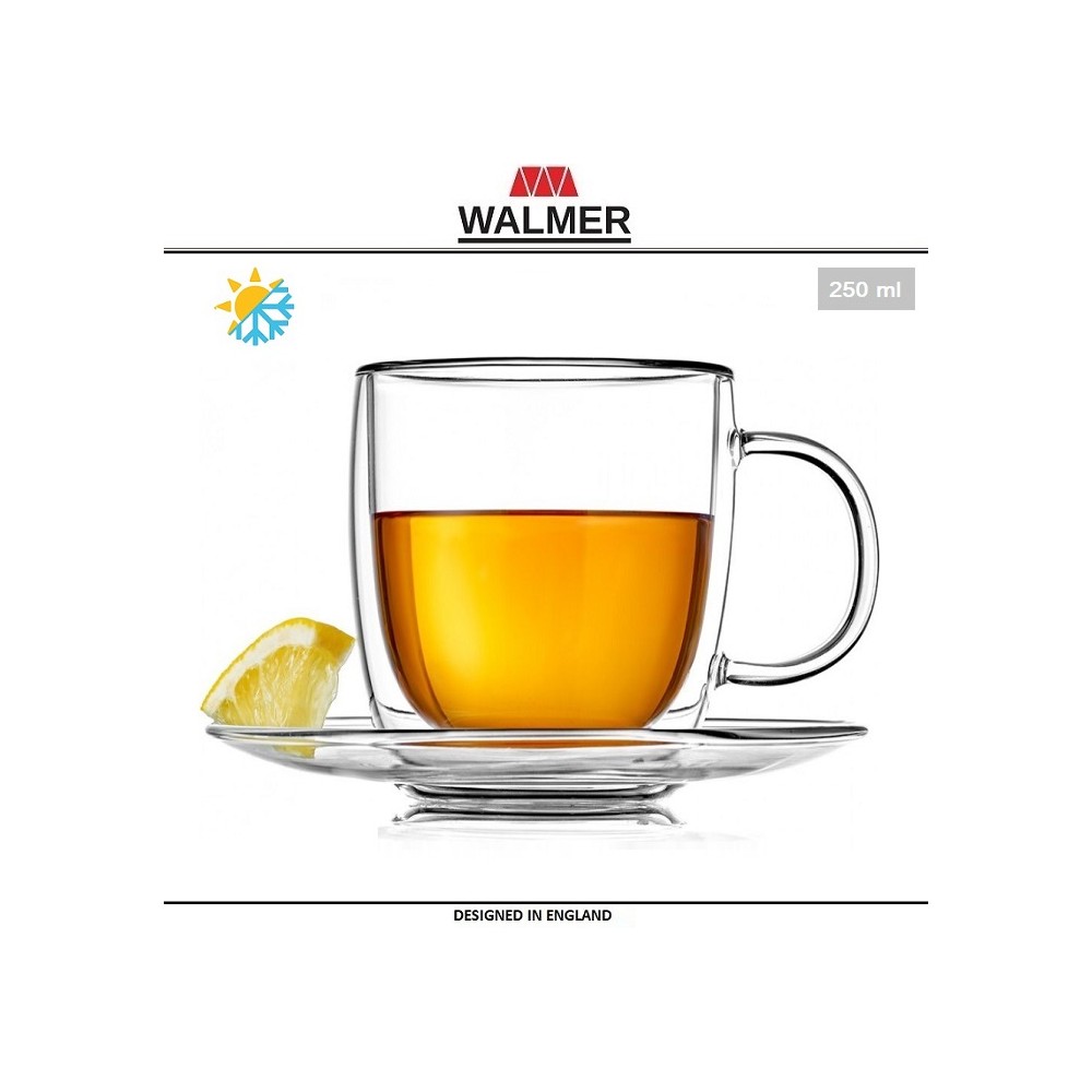 Пара чайная (кофейная) Wonder с двойными стенками, 250 мл, WALMER