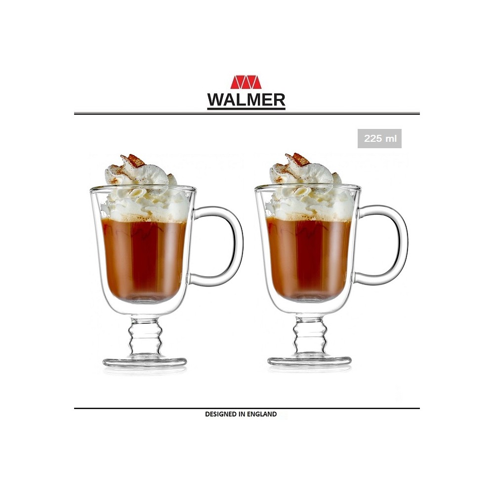 Набор бокалов Irish Coffee с двойными стенками для горячего и холодного, 2 шт по 225 мл, WALMER