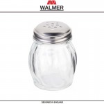 Солонка WAVE, 150 мл, стекло прозрачное, сталь, Walmer
