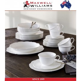 Комплект обеденной посуды White Rose с волнистым краем, 12 предметов на 4 персоны, фарфор, Maxwell & Williams
