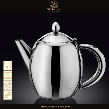 Заварочный чайник Steel с фильтром, V 1000 мл, сталь нержавеющая, Wilmax, Англия