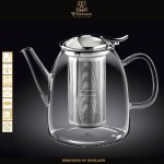 Заварочный чайник Thermo Glass со стальным фильтром, V 950 мл, термостойкое стекло, Wilmax, Англия