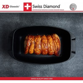 Антипригарная жаровня XD 61033c, 5 литров, 33 х 21 см, алмазное покрытие XD Classic, Swiss Diamond