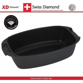 Антипригарная жаровня XD 61033c, 5 литров, 33 х 21 см, алмазное покрытие XD Classic, Swiss Diamond