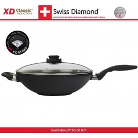 Антипригарный вок Induction XD 61132ic с крышкой, D 32 см, алмазное покрытие XD Classic, Swiss Diamond