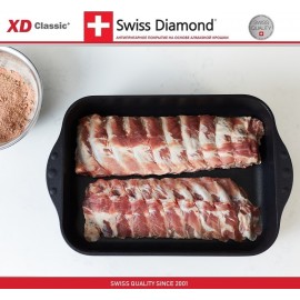Антипригарная емкость XD 63526, 5.2 литра, 35 х 26 см, алмазное покрытие XD Classic, Swiss Diamond