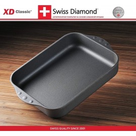 Антипригарная емкость XD 63225, 4.5 литра, 32 х 25 см, алмазное покрытие XD Classic, Swiss Diamond